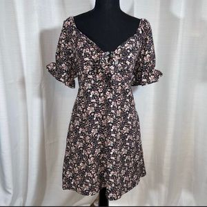 Mimi Chica bowfront Large SS elastic bodice short floral summer dress